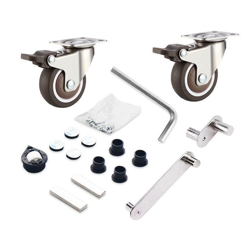 Engsel Meja Putar + Roda Set Engsel Meja Lipat Swivel Tarik Dorong Hemat Ruangan Lipat Fold Alat