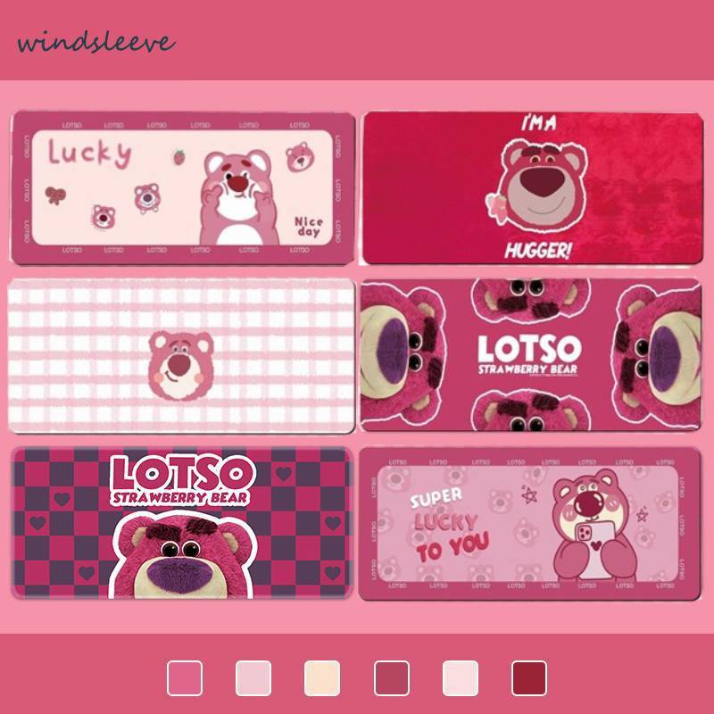 Alas Tetikus Keyboard Beruang Stroberi Alas Tetikus Anti Selip Kartun Lucu Alas Meja Laptop Komputer