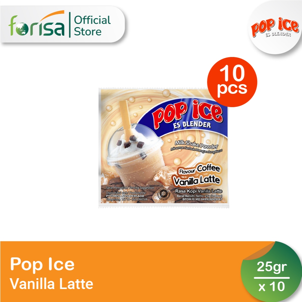 

Pop Ice Milk Shake Powder Vanilla Latte 25 gr 10 Pcs