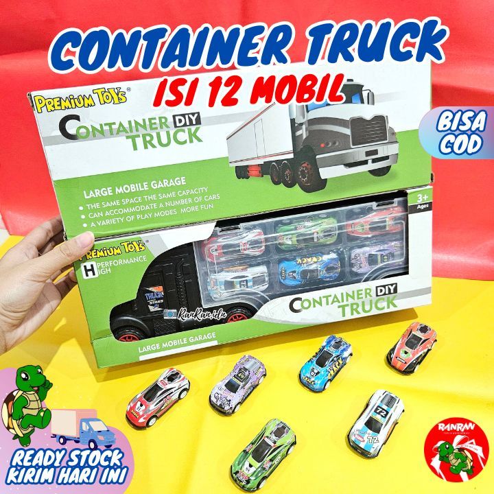 Mobil isi 12/Container Truck Diy/ Truk Kontainer Premium Toys