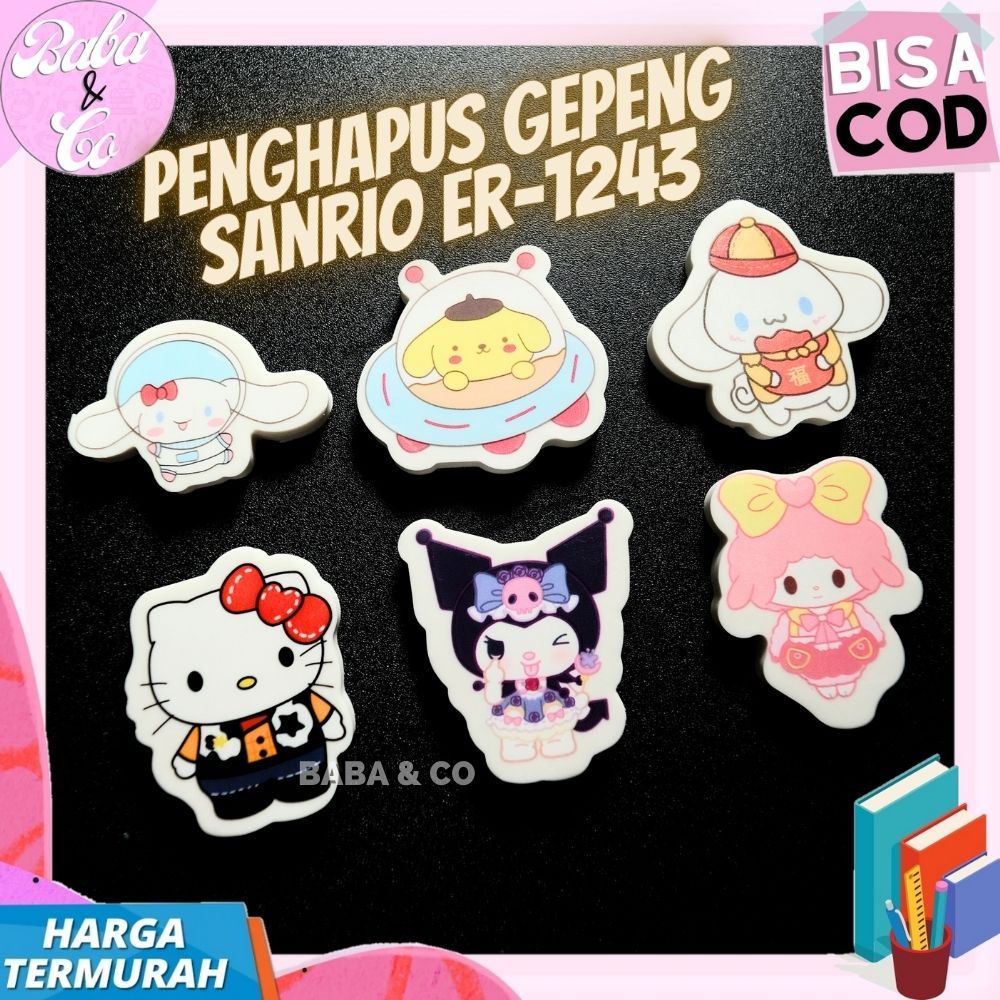 

PENGHAPUS SANRIO PENGHAPUS GEPENG SANRIO ER-1243 LUCU UNIK MURAH ERASER SANRIO GEPENG