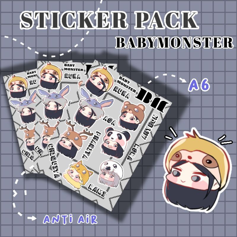 

sticker pack babymonster//merch babymonster