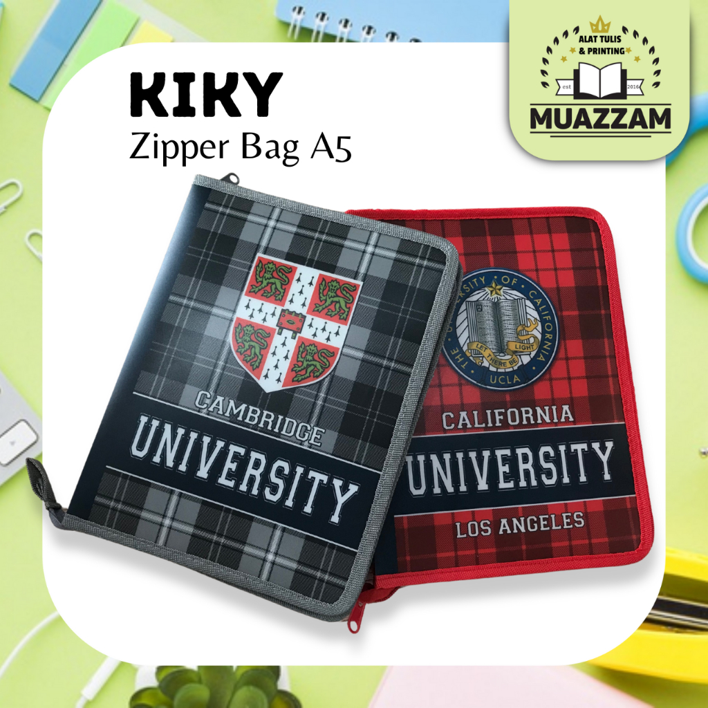 

Kiky Zipper Bag A5 Tempat Alat Tulis Dengan Jaring Pembatas