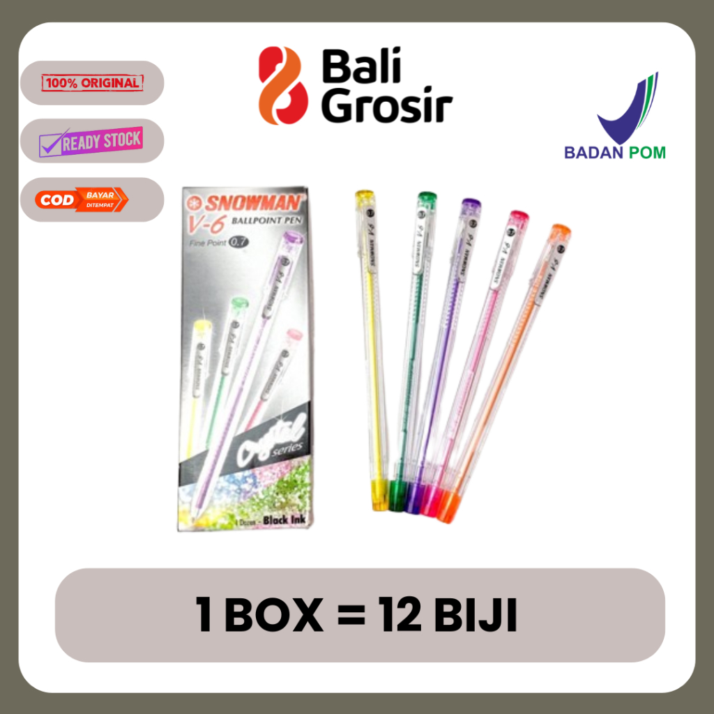 

BALI GROSIR - Pulpen Snowman V-6 / ( 1pak/12pcs)