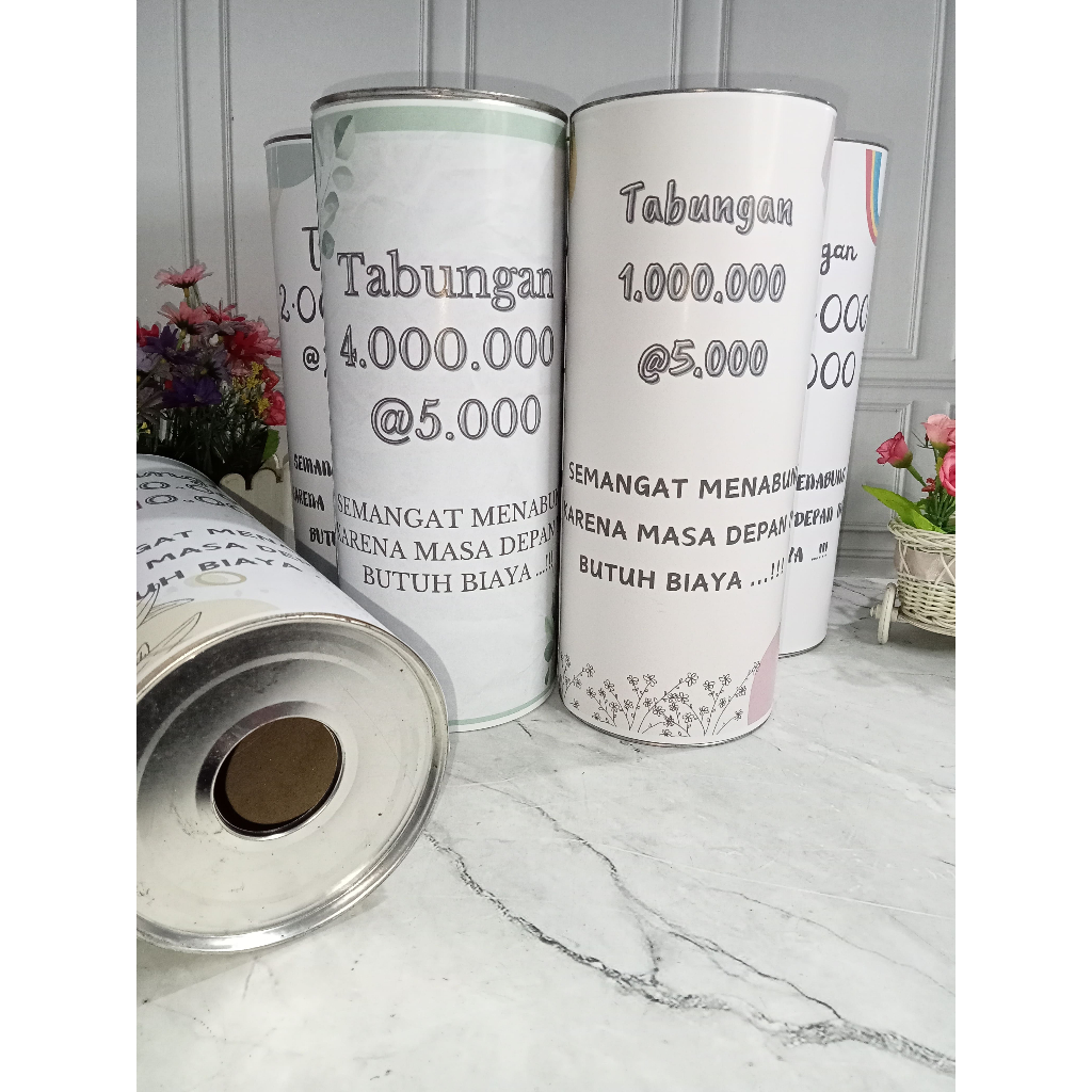 Celengan Target buka tutup Ukuran Jumbo XXL murah tabungan besar bisa custom celengan target 4 Juta 