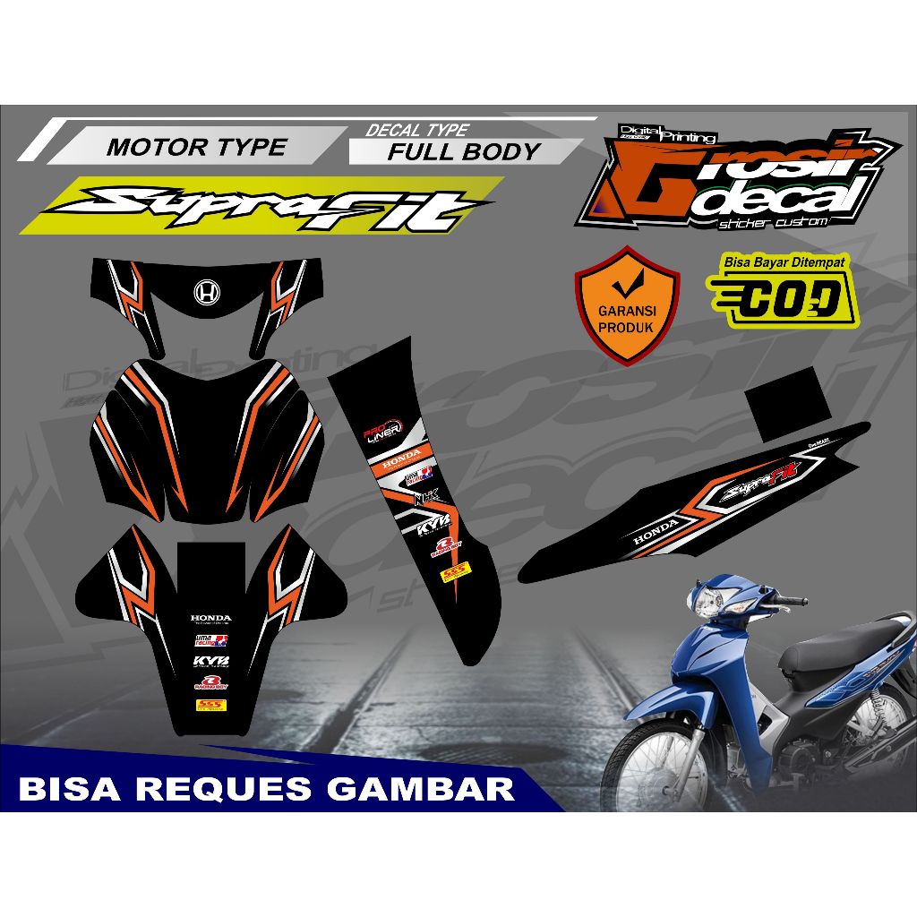 Sticker Decal Stiker Honda Supra Fit New / Fit X Full Body Free Custom