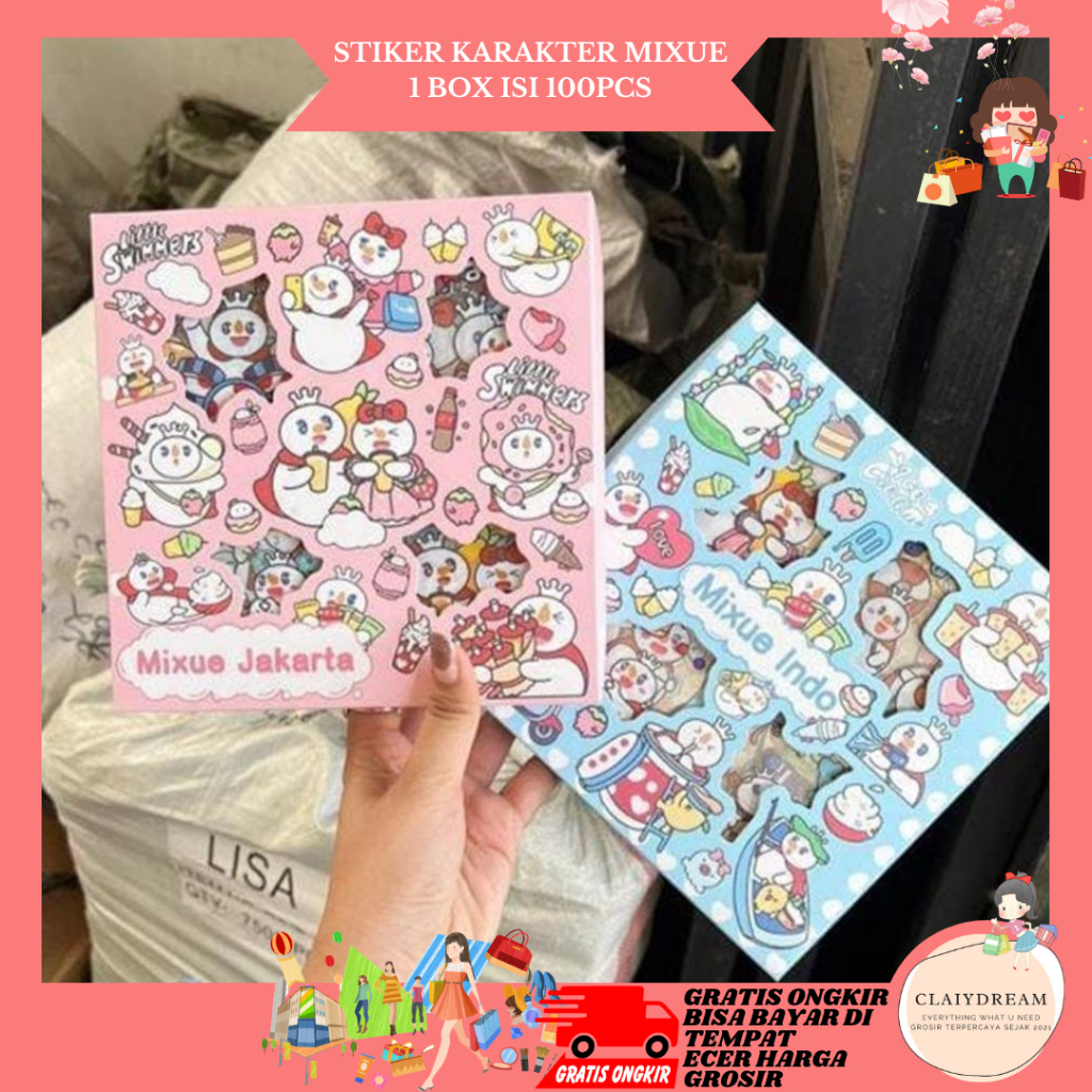 

CLAIYDREAM STICKER MIXUE | STIKER MIXUE 1 BOX ISI 100PCS