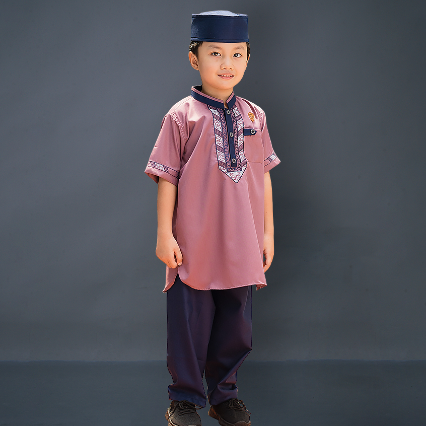 Kawan Muslim - Koko Anak Setelan Peci Kawan Muslim 1 - 12 Tahun Motif Bordir