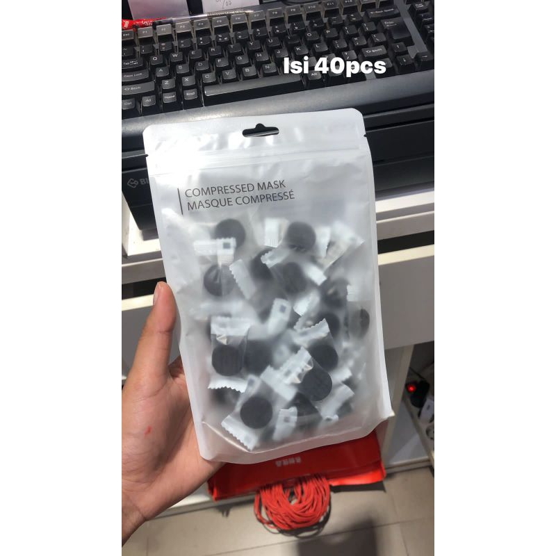 Miniso Bamboo Charcoal Compressed Mask