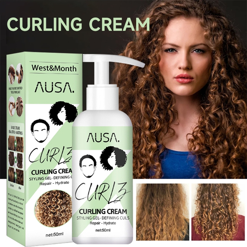 Cream Rambut Keriting Gel Rambut Keriting 50Ml Perawatan Rambut Keriting Curl Cream Elastin Tidak