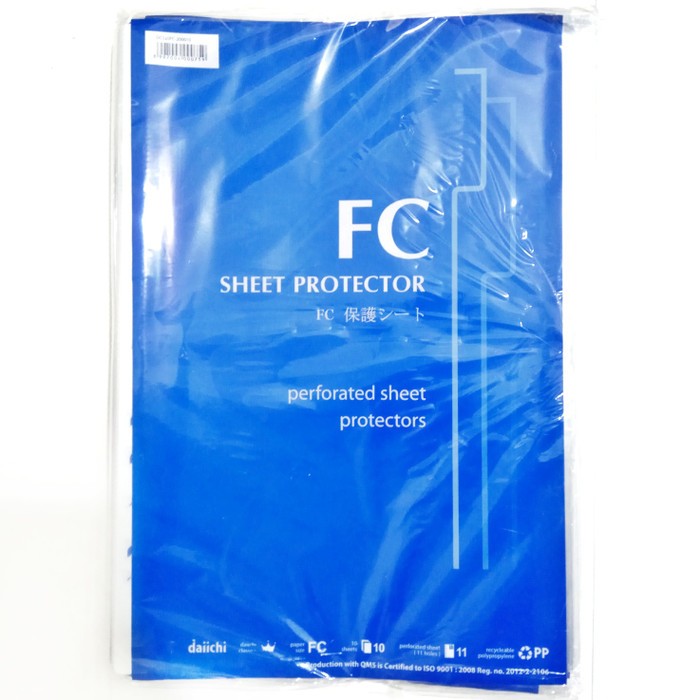 

PP POCKET FOLIO DAIICHI / Sheet Protector DAIICHI F4 ( Isi 50 Lembar ) +