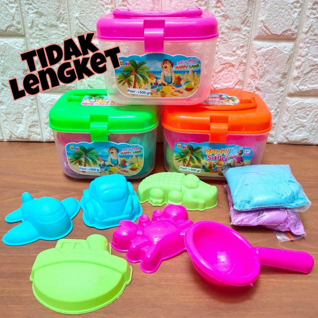 Mainan Pasir Anak 1 Set Pasir Ajaib Mainan Edukasi Ajaib dan Cetakan Eskrim Pasir Pantai Istana