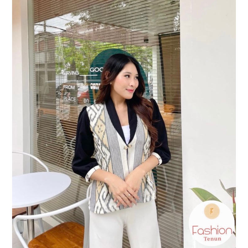 RAISA GREY BLAZER / OUTER BATIK / JAS WANITA / CARDIGAN / BAJU KANTOR / SERAGAM KANTOR