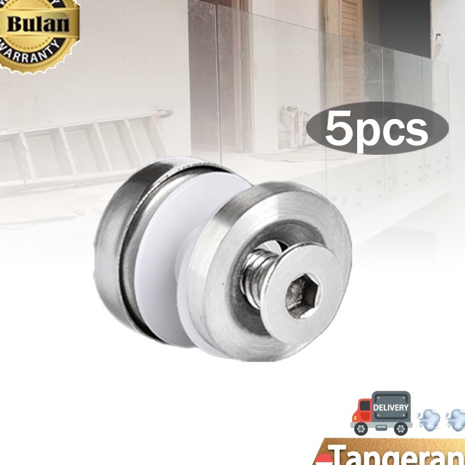 FG2 5pcs Baut Penjepit Kaca M8 X 25mm Baut Kaca Stainless Penjepit Kaca Tiang Railing Tangga