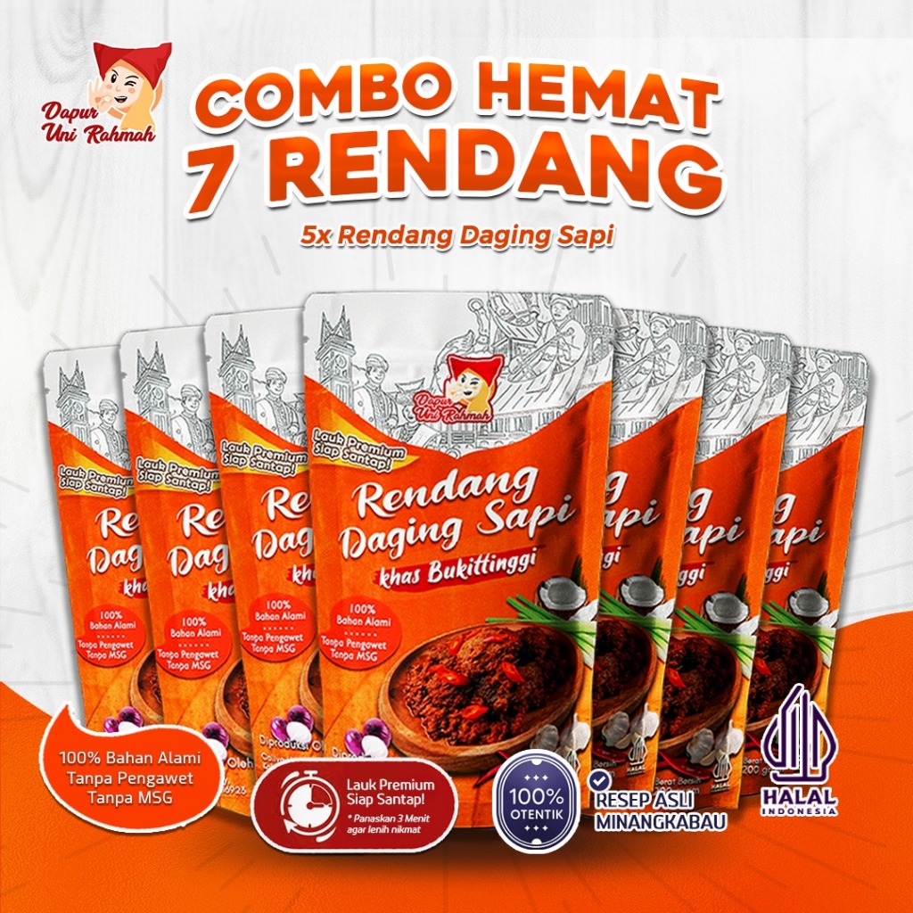 

[Paket 7 pcs] Rendang Padang Asli | Rendang Daging | Rendang Daging Sapi 100% Minang asli HALAL | Rendang Daging Sapi Asli Padang Kemasan Siap Saji | RENDANG DAGING MINANG ASLI PADANG | Rendang Sapi | RENDANG DAGING ASLI PADANG | Rendang Daging Sapi Iris