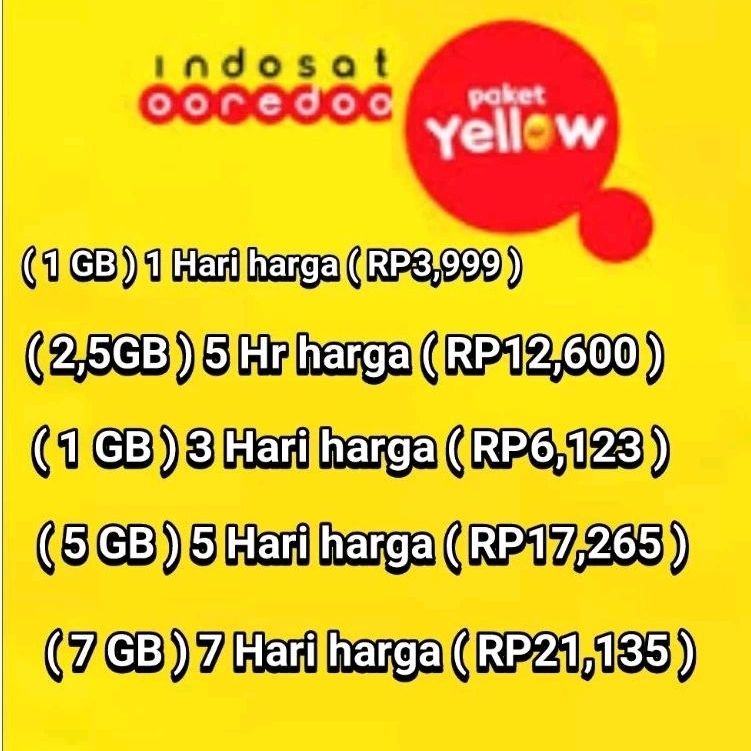 quota paket yellow Indosat