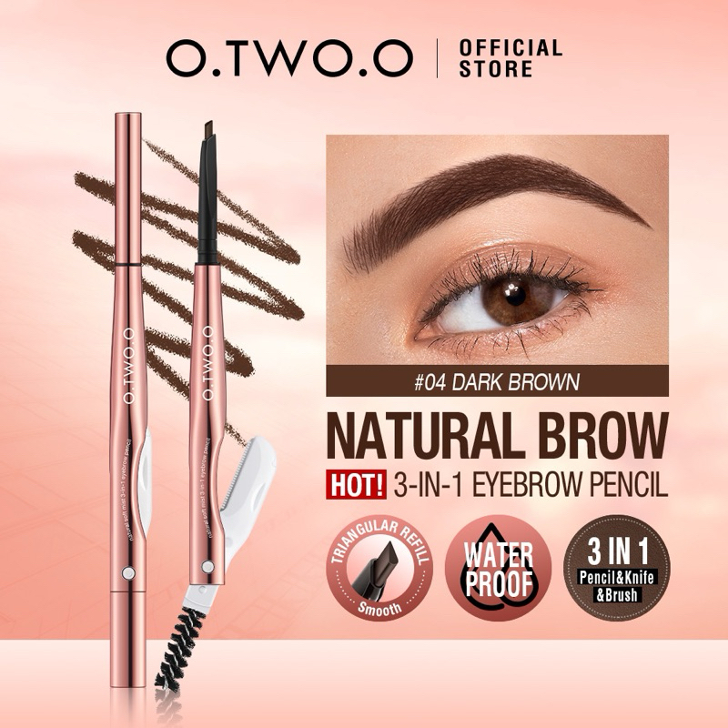 O.Two.O Eyebrow 3 in 1 Eyebrow Pencil With Cutter And Brush O Two O Eyebrow OTwoO Eyebrow OTwoO Pens