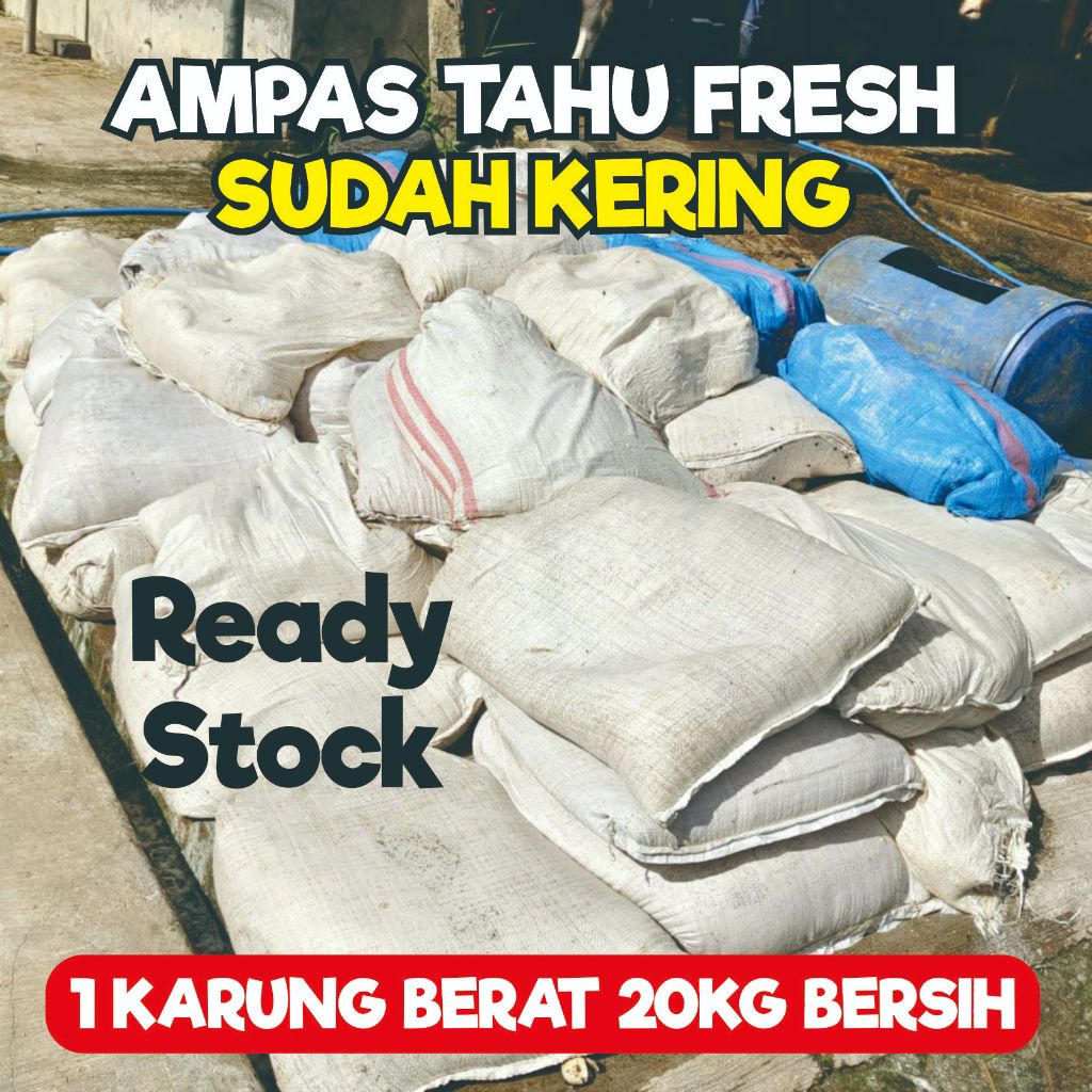 Ampas Tahu Fresh Karungan Berat Isi 20kg, Buat Pakan Ternak
