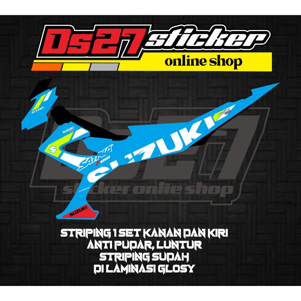 STRIPING VARIASI MOTOR SATRIA FU FACELIFT BIRU GP