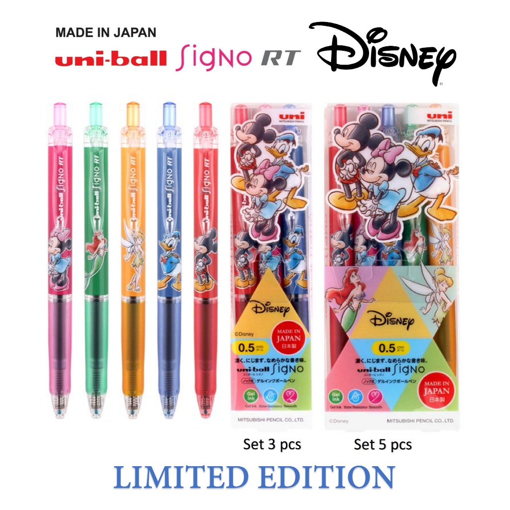 

New Uni ball Signo Disney Limited Edition Set Gel Pen 0.5mm Black Ballpoint Gel 0,5mm