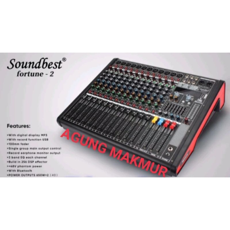 MIXER POWER SOUNDBEST FORTUNE 2 Original  12 Channel  - Mixer Power soundbest Fortune-2 - soundbest 