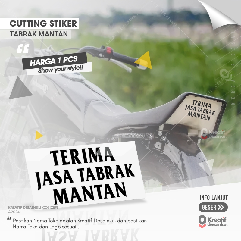 Cutting Stiker Jasa Tabrak Mantan Variasi Motor Mobil Sticker Veriasi Aksesoris Timbul Keren Dasbor 