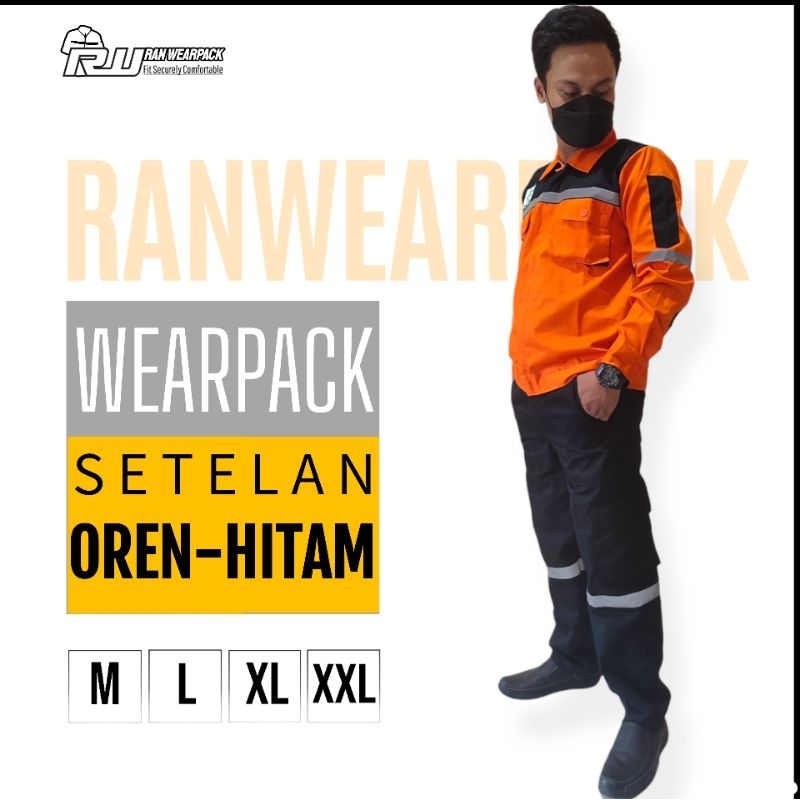 Wearpack Setelan Baju dan Celana Kerja / Seragam Safety Proyek / Baju Celana Kerja Panjang