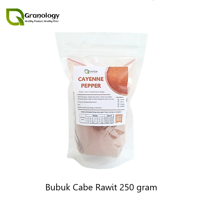 

Cabe Rawit Pedas Bubuk / Cayenne Pepper Powder (250 gram) by Granology