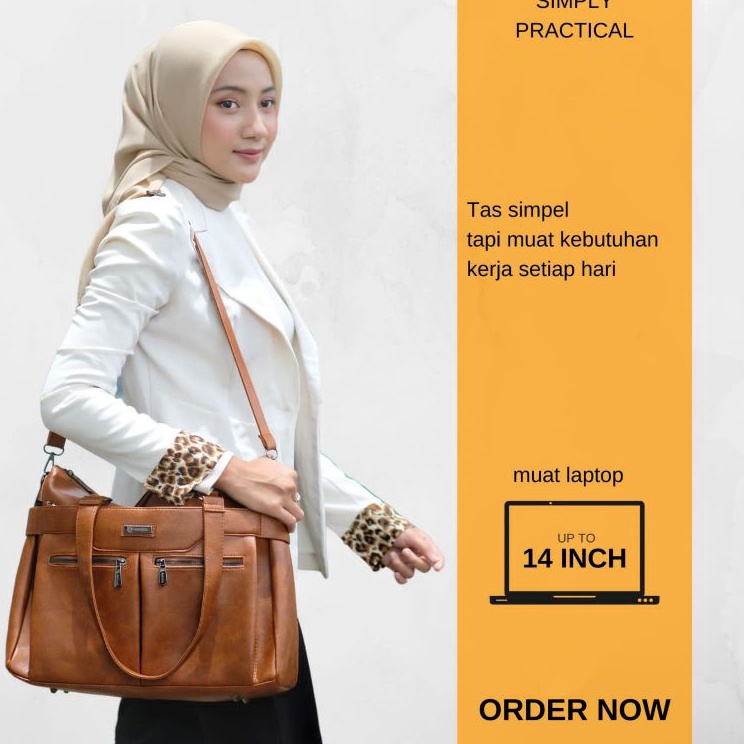 Produk Keren NUALA Bag by Manjua Tas Kerja Tas Kuliah Muat Laptop 14 inch Tas Laptop Ukuran Besar