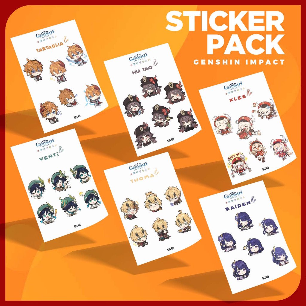 

Sticker / Stiker Pack Edisi Genshin Impact Untuk Handphone, Laptop, Tablet, Ipad, Helm, Sepeda, dll