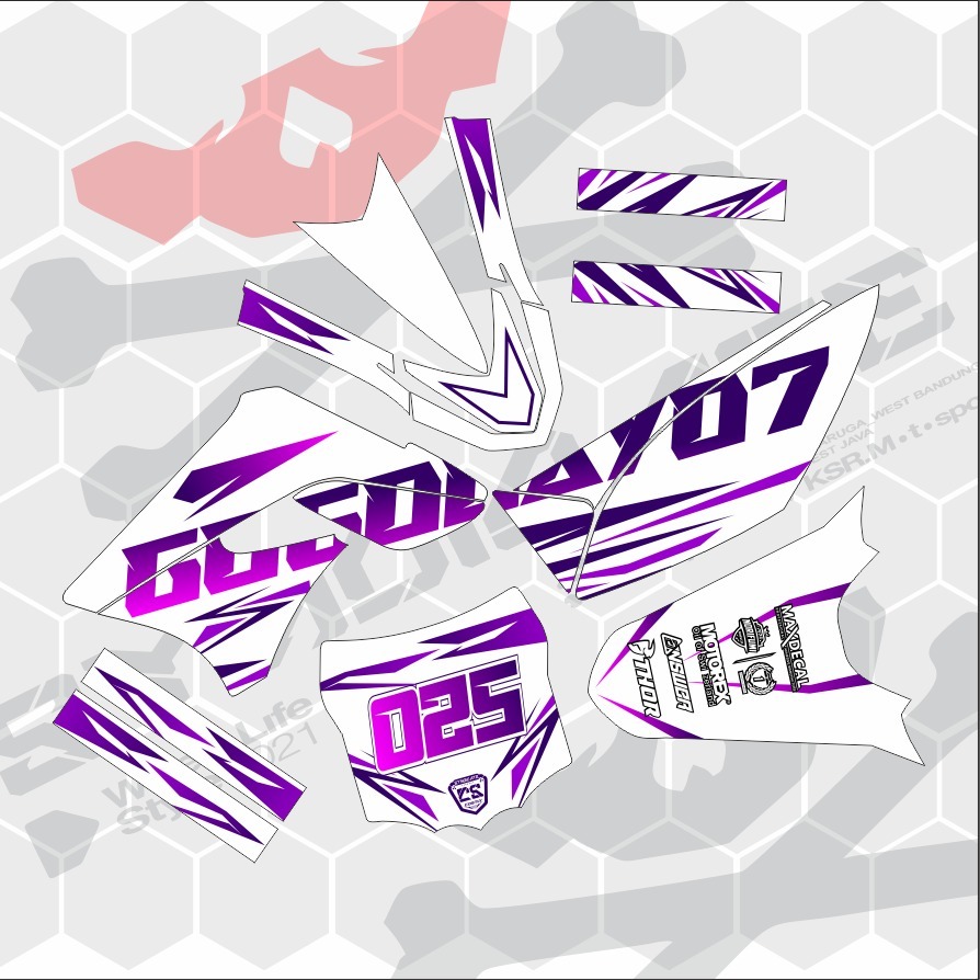 Decal/Stiker KLX Old/ D'Tracker/ klx bf/CRF150L/KLX Gordon/WR155/full body dll(Bisa ganti warna+nama