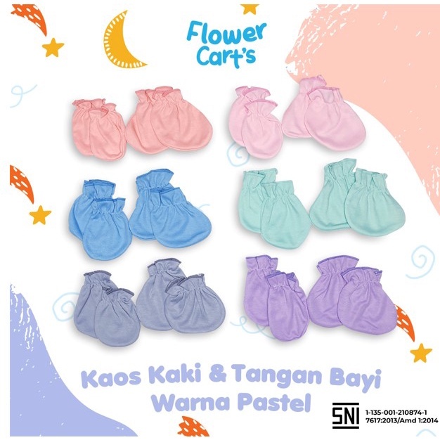 Flower Kaus sarung tangan kaki bayi newborn kain halus lembut