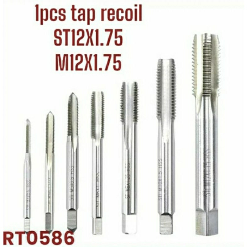 1pcs tap recoil ST12X1.75 HSS hand tap recoil M12X1.75 kondisi baru