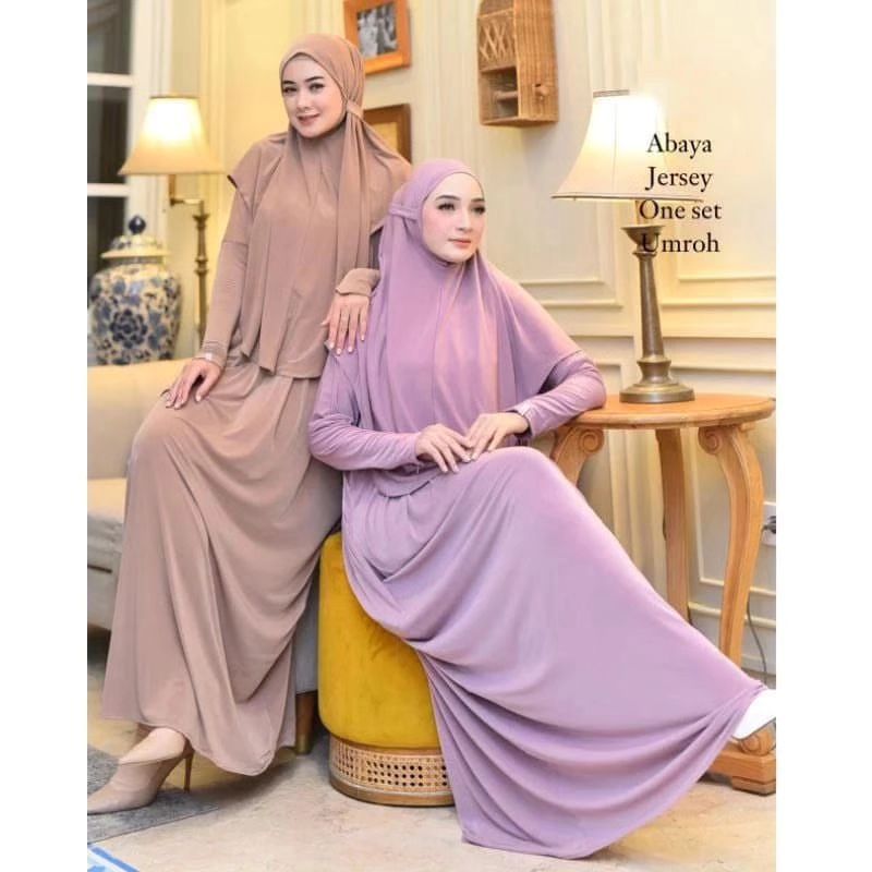 [READY STOCK] Tamara Dress Set Hijab Jersey Premium / Lose Abaya Polos Busui JUMBO / Abaya Syari Hit