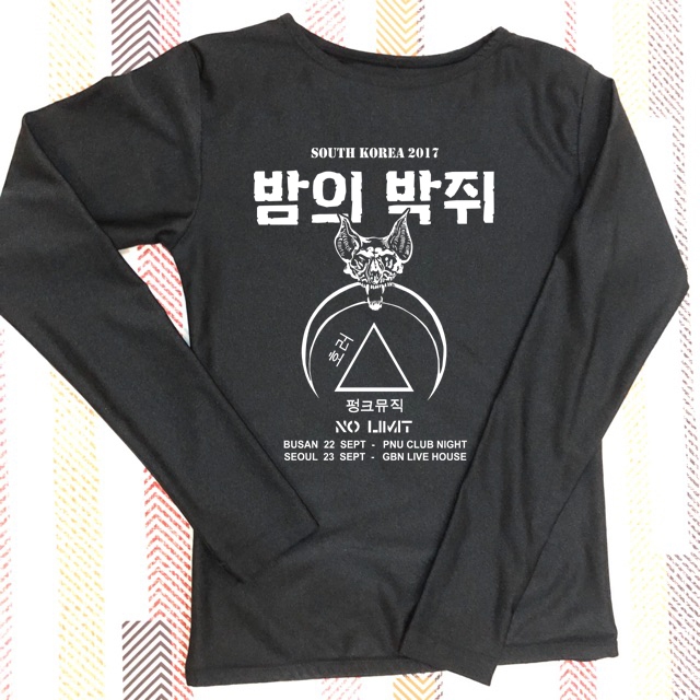 Kaos Kelelawar Malam Jalan Gelap Tur Korea Selatan 2017 South Korea Tour Band Tshirt 100% Cotton | S