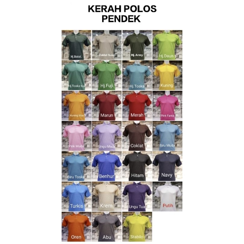 Kaos kerah polos lengan pendek seragam merk LJ92