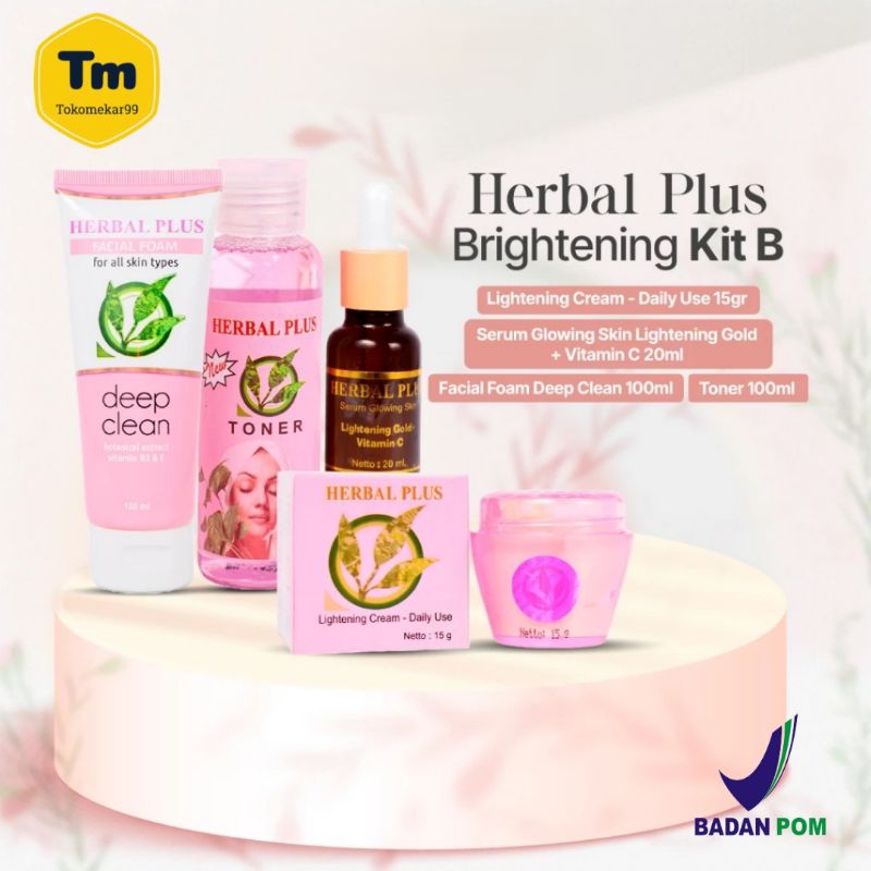 ❤️TM99❤️( BPOM )HERBAL PLUS ORIGINAL FACIAL FOAM HERBAL PLUS_SABUN BATANG HERBAL PLUS_CREAM HERBAL P