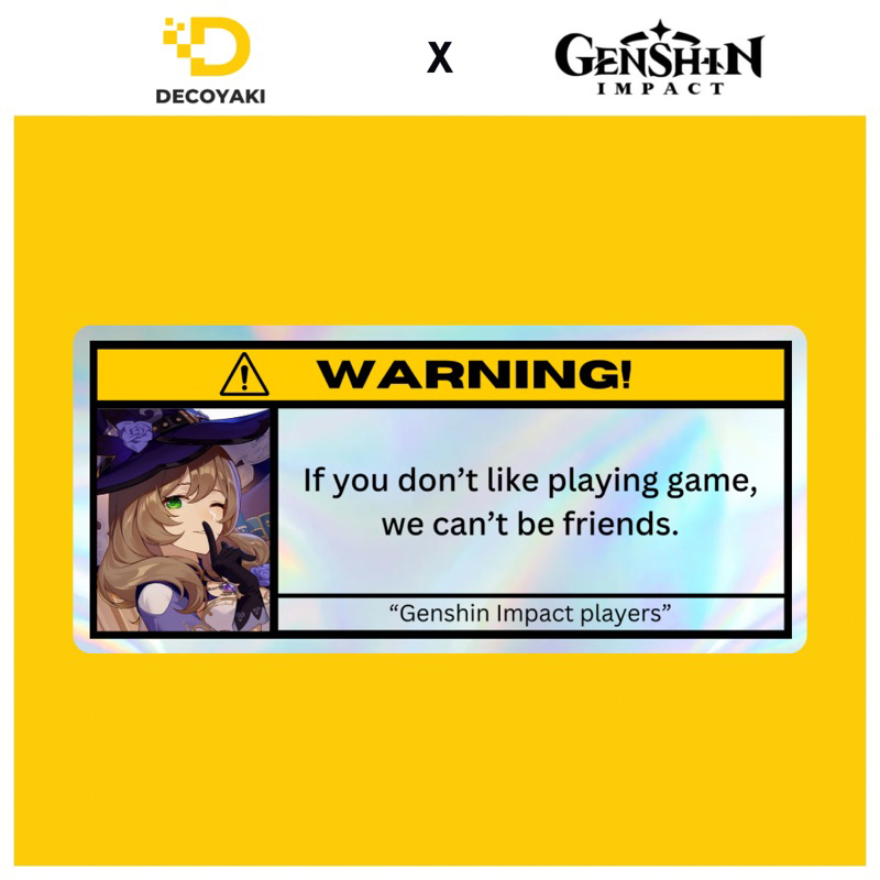 

Sticker Warning Hologram Lisa Genshin Impact, Stiker Warning Genshin Impact