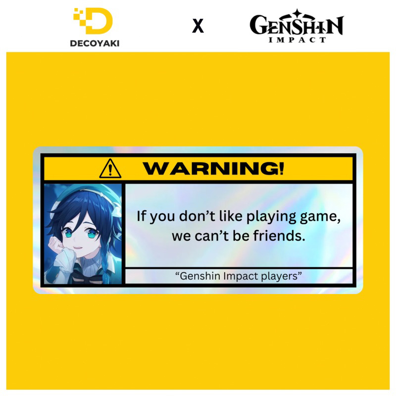

Sticker Warning Hologram Venti Genshin Impact, Stiker Warning Genshin Impact