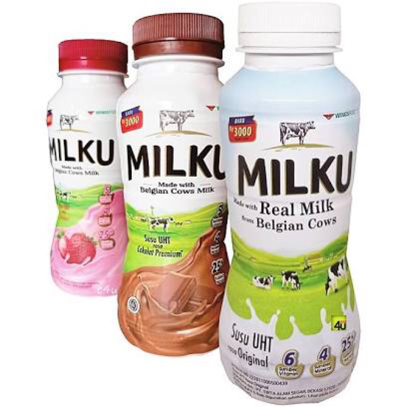 

Milku Susu Cokelat - Strawberry Botol 200ml Uht Coklat Premium