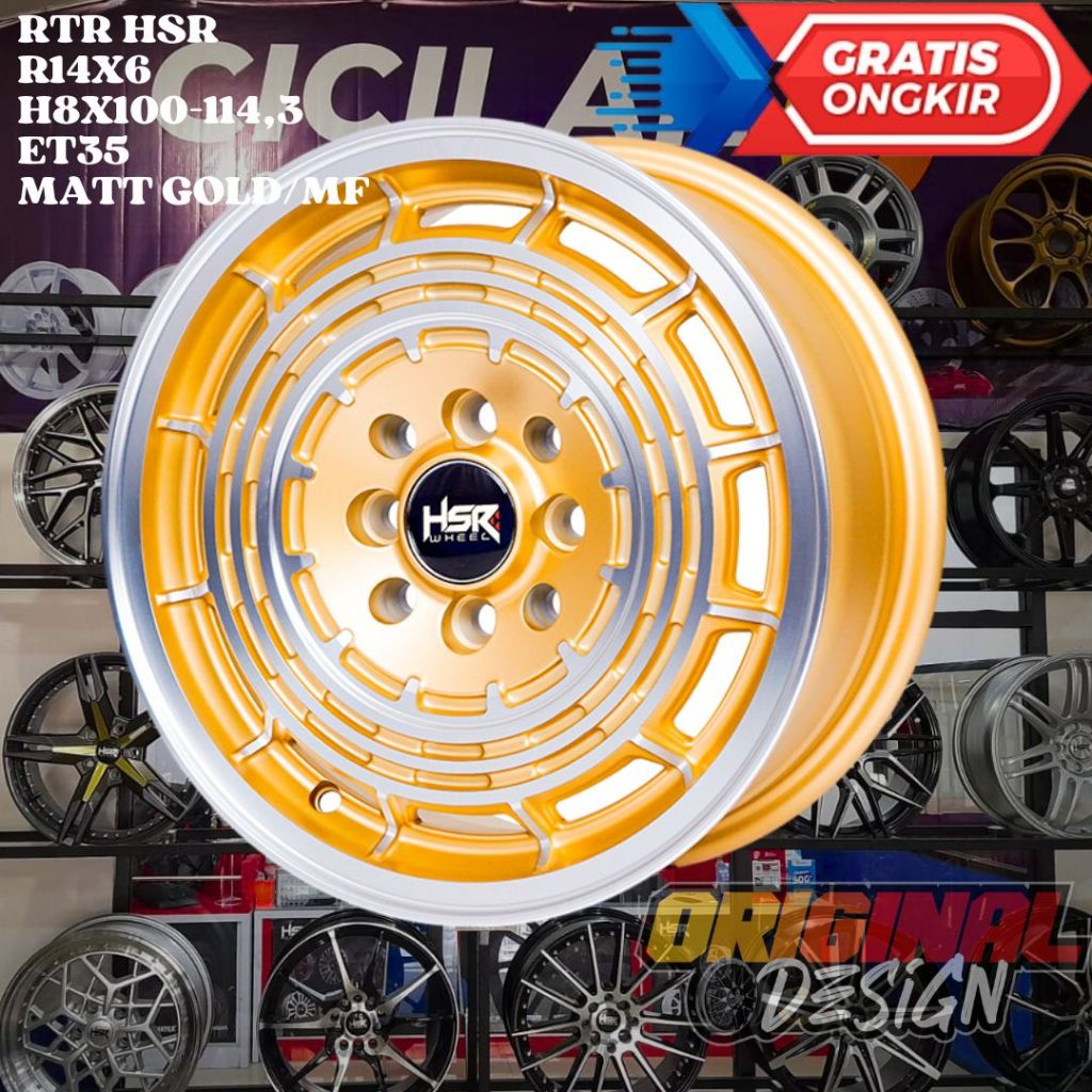 Velg Mobil Ring 14 MURAH HSR RTR R14 UNTUK BRIO , DATSUN , PICANTO , AGYA