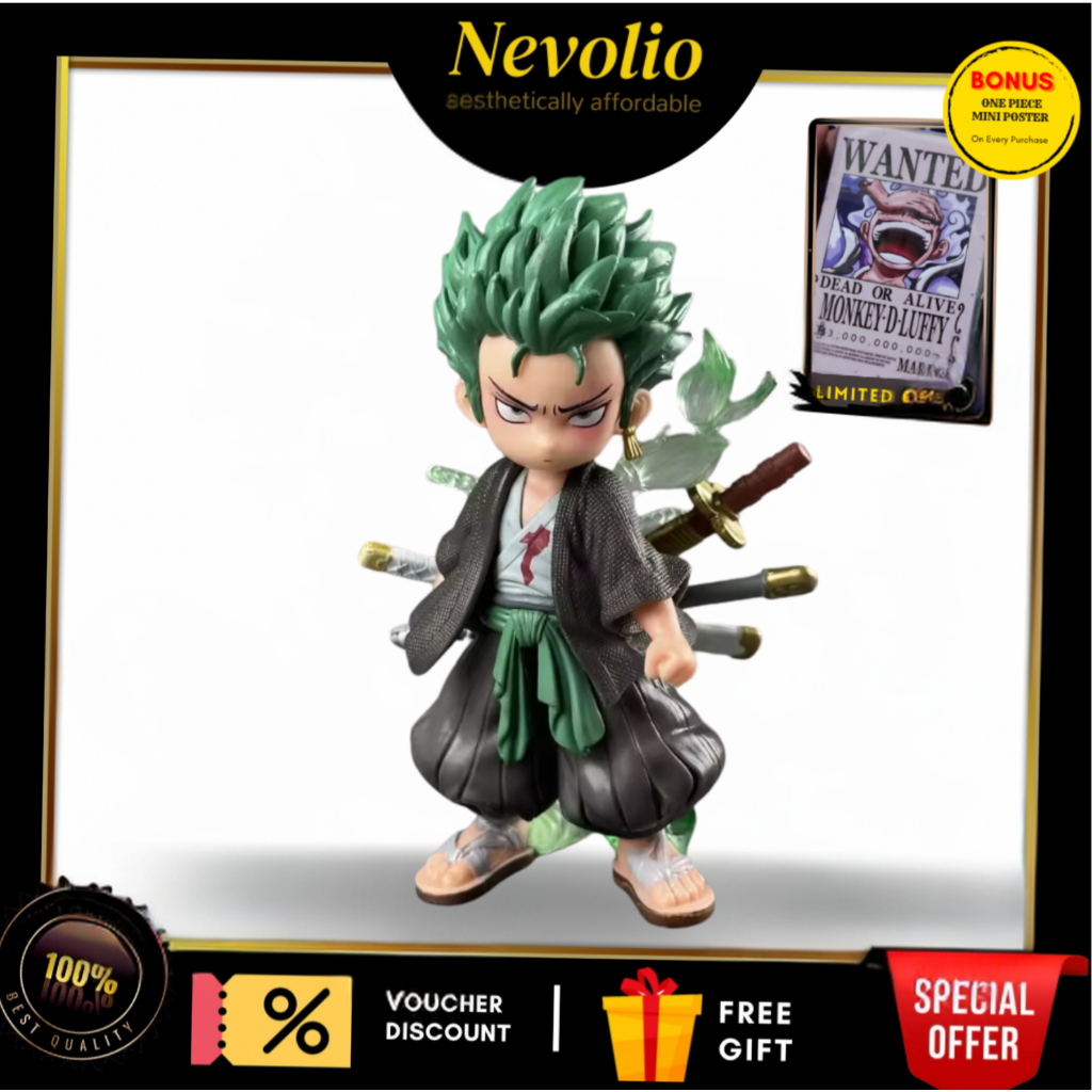 One Piece Chibi Zoro Anime Action Figure