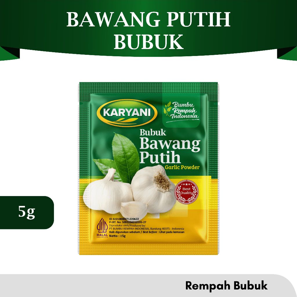 

KARYANI BAWANG PUTIH BUBUK 5 GRAM