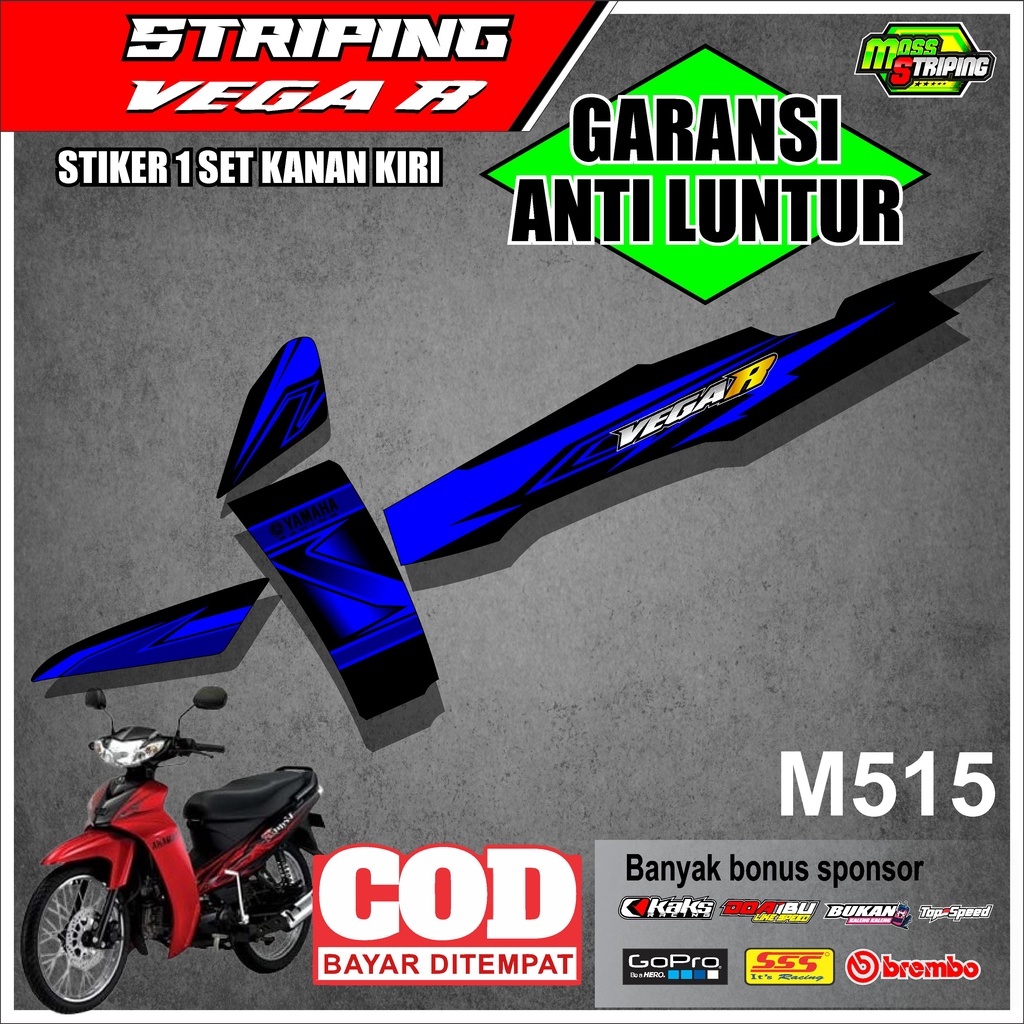 STRIPING STIKER MOTOR YAMAHA VEGA R NEW M515 SETERIPING SETRIPING STICKER SETIKER STIKER LIST VARIAS