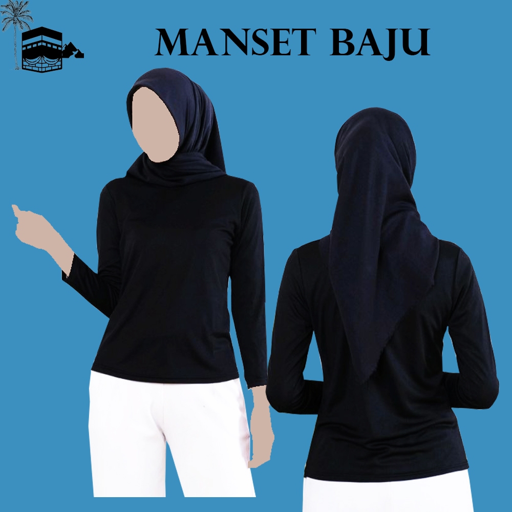 Manset Baju Dalaman Wanita Jersey Inner High Neck Panjang Polos Dalaman Gamis Kebaya