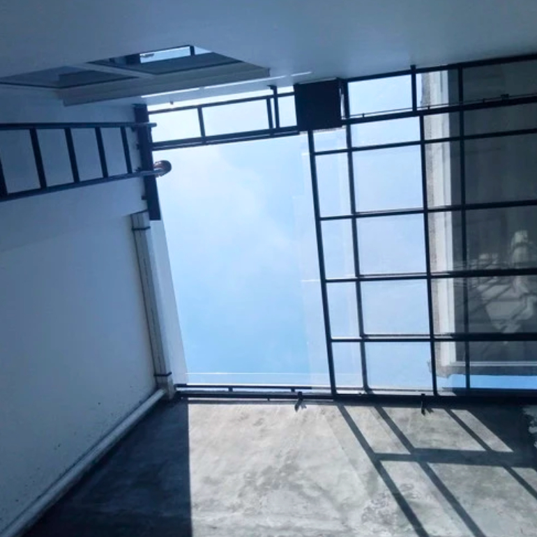 kanopi geser atap SolarFlat 1.2mm kanopi sliding manual terpasang