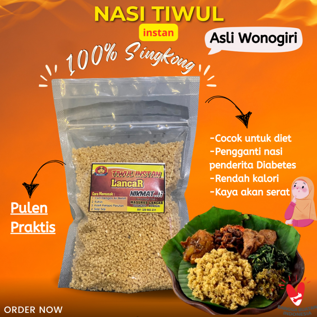 

Nasi Tiwul Instant Original Kualitas Premium / Nasi Oyek singkong thiwul Asli wonogiri Nasi sego beras oyek tiwul singkong instan original organik Gunungkidul