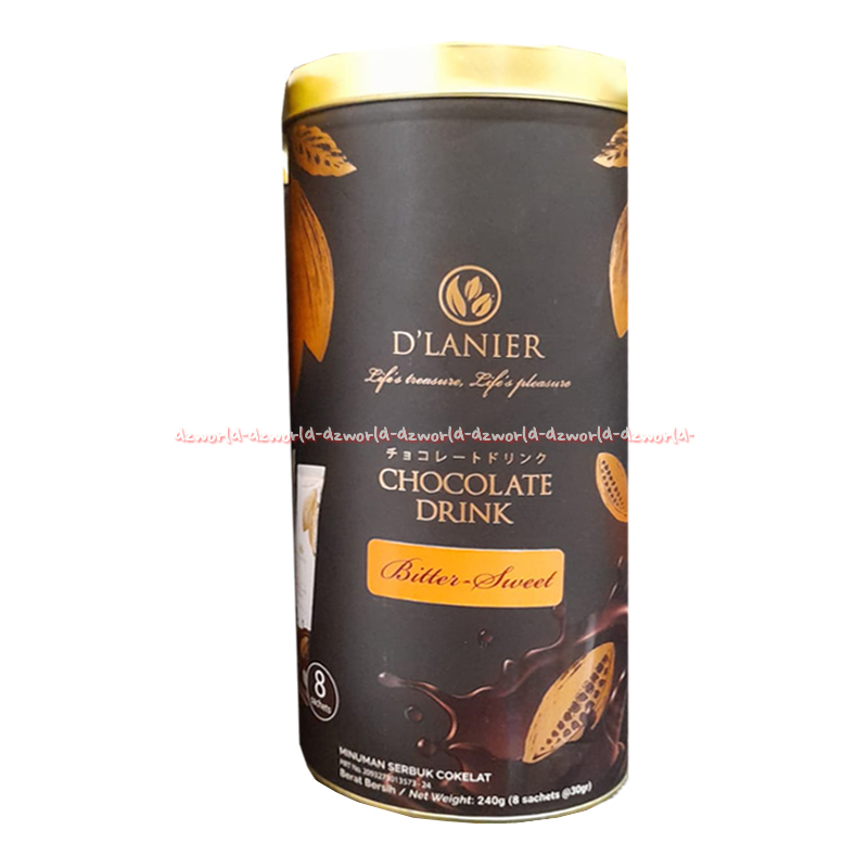 D'Lanier Chocolate Powder Drink Bitter Sweet 30g 8Sachet Dlanier D-lanier Minuman Serbuk Cokelat Pow