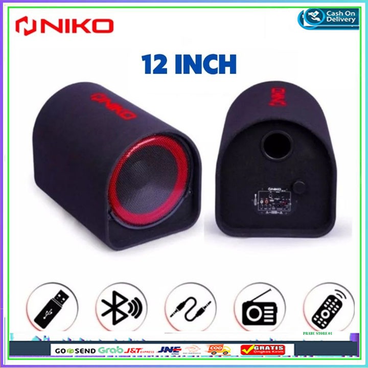 SPEAKER NIKO MOBIL(AC/DC) GL 12 INCH BLUETOOTH KARAOKE GLERR SUBWOFER