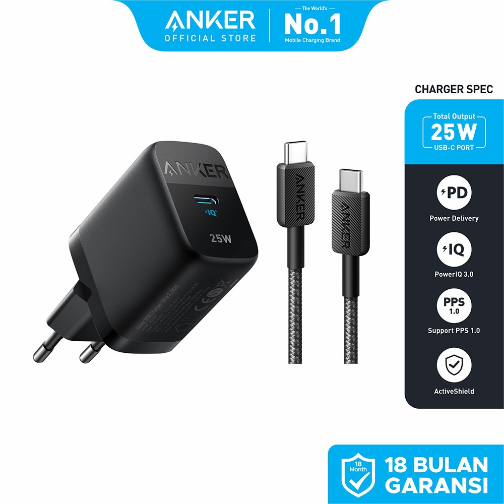 CHARGER ANKER PD 25WATT 25W FOR IPHONE 15 SERIES PLUS PRO MAX